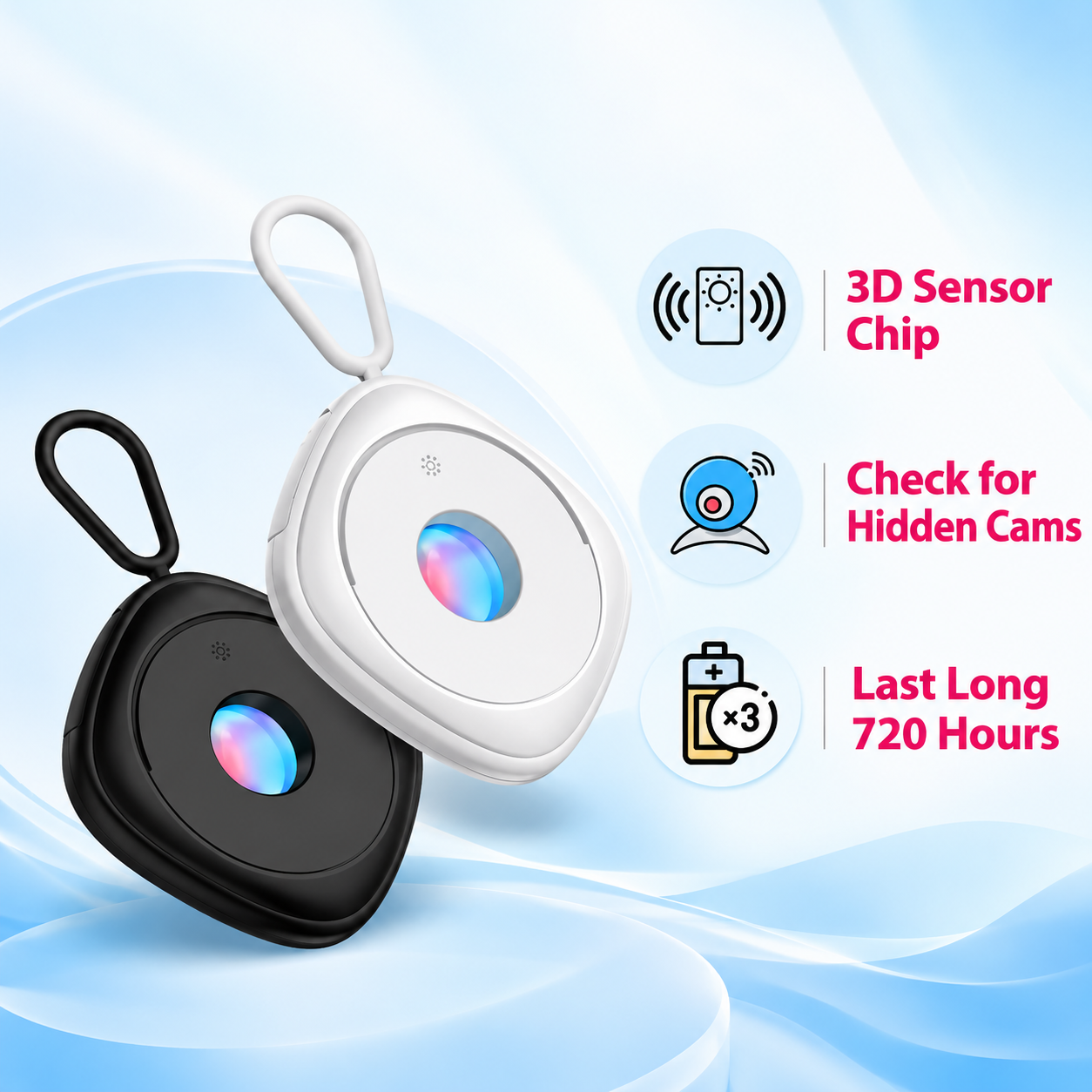 Triangular Camera Detector Keychains